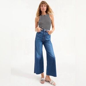 Veronica Beard Taylor Wide Leg Crop High
Rise Blue Jeans, size 28